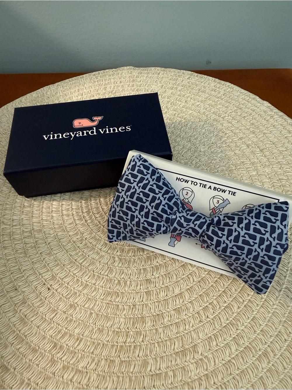 Vineyard Vines Navy and Light Blue Geometric Bow Tie